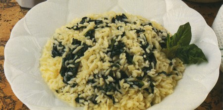 Risotto con spinaci (Risotto con espinacas)