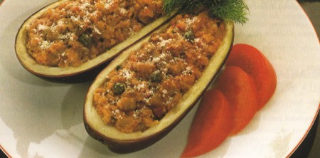 Melanzane farcite di funghi (berenjenas rellenas de setas)