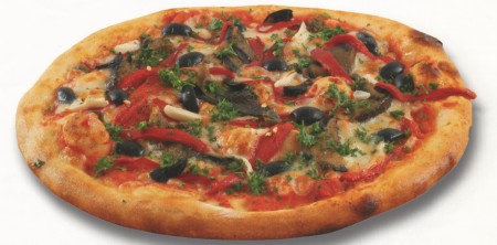 PIZZA DI PEPERONI E MELANZANE (PIZZA DE PIMIENTOS Y BERENJENAS)