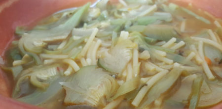 Minestrone ai carciofi (menestra de alcachofas)