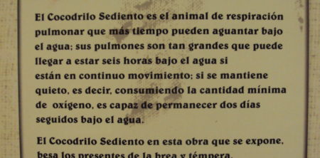 El cocodrilo sediento, obra plástica de Hipólito García Fernández (Bolo)