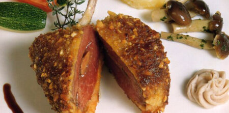 Costolette d’agnelo con foie e tartufo (costillas de cordero con foie y trufa)