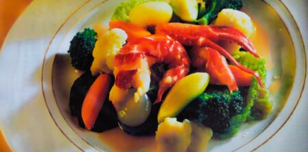 ASTICE IN AGRODOLCE CON VERDURE (LANGOSTA AGRIDULCE CON VERDURAS)