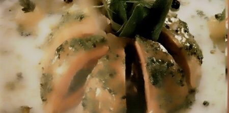 CHARTREUSE DI FOIE GRAS E BROCCOLI ALLA GELATINA FINE DI VINO MAXIMO (FLAN DE FOIGRAS Y BRÓCOLES A LA GELATINA FINA DE VINO MÁXIMO)